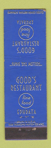 Matchbook Cover - Good's Restaurant Ephrata PA MIDGET