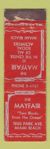Matchbook Cover - The Mayfair Miami Beach FL WORN MIDGET