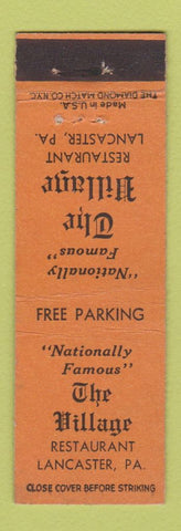 Matchbook Cover - The Village Restaurant Lancaster PA MIDGET