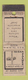 Matchbook Cover - Susan Palmer Restaurant New York City WORN MIDGET