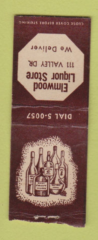 Matchbook Cover - Elmwood Liquor Store BOBTAIL MIDGET