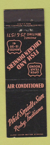 Matchbook Cover - Phil Smidt & Son Restaurant Roby IN WEAR MIDGET