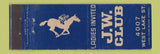 Matchbook Cover - JW Club MIDGET