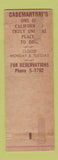 Matchbook Cover - Cademartoris Monterey CA Italian Restaurant WEAR