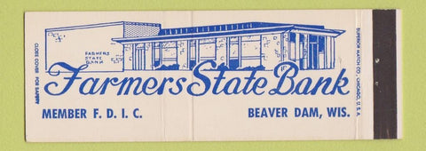 Matchbook Cover - Farmers State Bank Beaver Dam WI Full Length