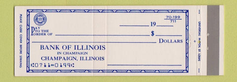 Matchbook Cover - Bank of Champaign IL Full Length