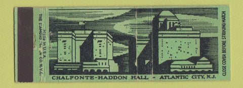 Matchbook Cover - Chalfonte Haddon Hall Atlantic City NJ Full Length