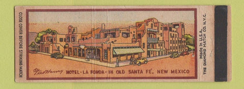 Matchbook Cover - Fred Harvey Hotel La Fonda Santa Fe NM Full Length