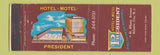 Matchbook Cover - Hotel Motel President Atlantic City NJ
