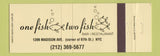 Matchbook Cover - One Fish Two Fish Restaurant Bar New York City Full Length