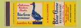 Matchbook Cover - Blue Goose Restaurant Lake City FL
