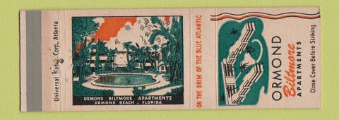 Matchbook Cover - Ormond Biltmore Apartments Ormond Beach FL