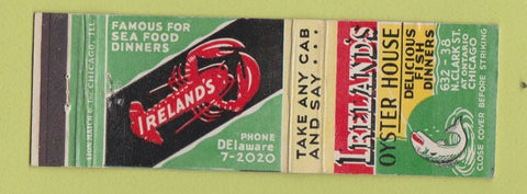 Matchbook Cover - Ireland's Oyster House Chicago IL