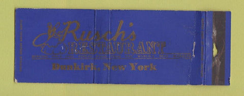 Matchbook Cover - Rusch's Restaurant Dunkirk NY WORN Full Length