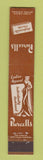 Matchbook Cover - Parcells Women's Clothes girlie 10 Strike