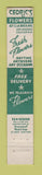 Matchbook Cover - Cedric's Flowers Los Angeles CA 10 Strike