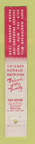 Matchbook Cover - Mary Martensen Herald American Chicago Newspaper IL 10 Strike