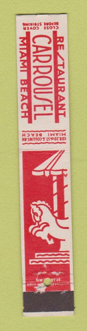 Matchbook Cover - Carrousel Restaurant Miami Beach FL 10 Strike