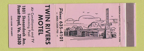 Matchbook Cover - Twin Rivers Motel Front Royal VA