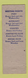 Matchbook Cover - VFW Allentown PA WEAR