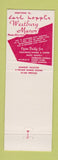 Matchbook Cover - Carl Hoppl's Westbury Manor LI NY