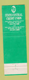 Matchbook Cover - State Central Credit Union Milwaukee WI Full Length