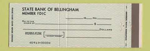 Matchbook Cover - State Bank of Bellingham MN Full Length
