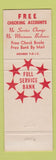 Matchbook Cover - Conemaugh Valley Bank Blairsville PA WEAR Full Length
