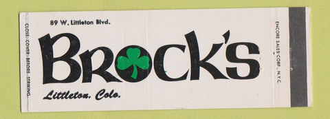 Matchbook Cover - Brock's Littleton Colorado Full Length