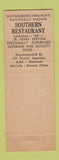 Matchbook Cover - Southern Restaurant Waynesboro VA WORN Full Length