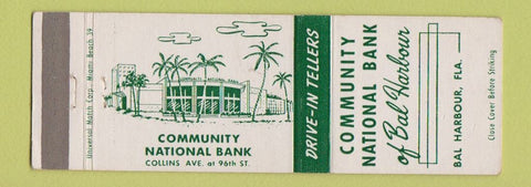 Matchbook Cover - Community National Bank Bal Harbour FL