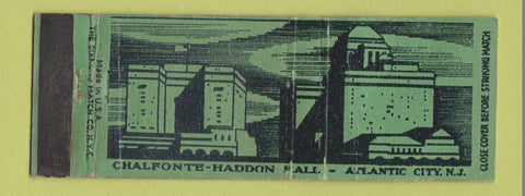 Matchbook Cover - Chalfonte Haddon Hall Atlantic City NJ WORN