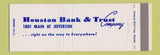 Matchbook Cover - Houston Bank and Trust TX Full Length