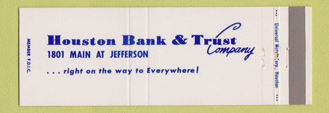 Matchbook Cover - Houston Bank and Trust TX Full Length