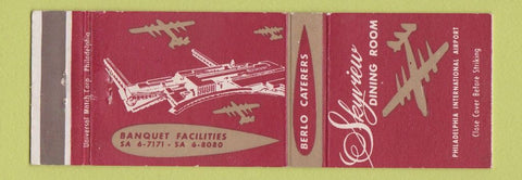 Matchbook Cover - Skyview Dining Room Philadelphia PA Airport