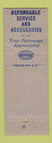 Matchbook Cover - United Service Motors Famous Auto Supply Lebanon Xenia OH