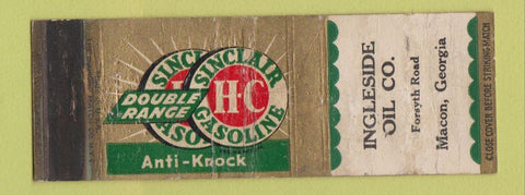 Matchbook Cover - Sinclair oil gas Ingleside Macon GA WEAR