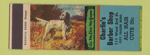 Matchbook Cover - Charlie's Barber Shop SAMPLE