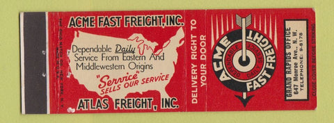 Matchbook Cover - Acme Fast Freight Trucking Grand Rapids MI