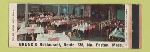 Matchbook Cover - Bruno's Restaurant Easton MA WORN Full Length