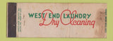 Matchbook Cover - West End Laundry Dry Cleaning Washington DC WORN Full Length