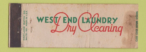 Matchbook Cover - West End Laundry Dry Cleaning Washington DC WORN Full Length