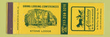 Matchbook Cover - Allenbury Stone Lodge Boiling Springs PA
