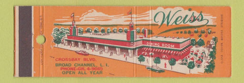 Matchbook Cover - Weiss Restaurant Broad Channel LI NY Full Length