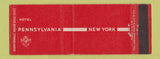 Matchbook Cover - Hotel Pennsylvania New York City RED Full Length