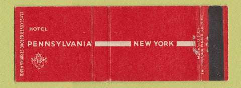 Matchbook Cover - Hotel Pennsylvania New York City RED Full Length