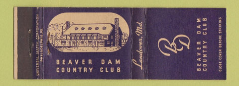 Matchbook Cover - Beaver Dam Country Club Landover MD