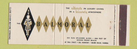 Matchbook Cover - Balmoral Hotel Miami Beach FL Full Length