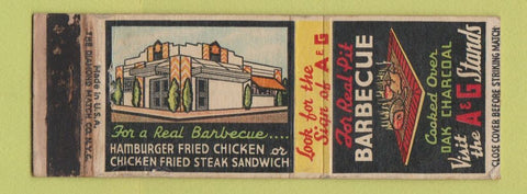 Matchbook Cover - A&G BBQ Stands WORN