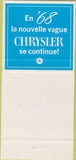 Matchbook Cover - 1968 Chrysler St Hyacinthe QC 30 Strike